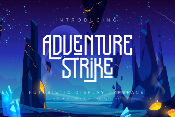 Adventure Strike: A Futuristic Display Typeface for Makers and Creative Sellers